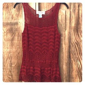 Alfani burgundy lace top size small